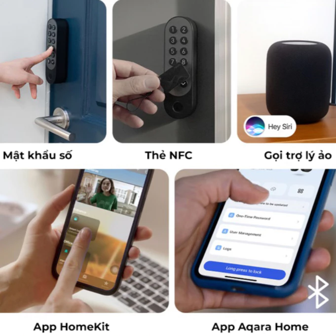 Khóa cửa thông minh có thể điều khiển bằng nhiều cách