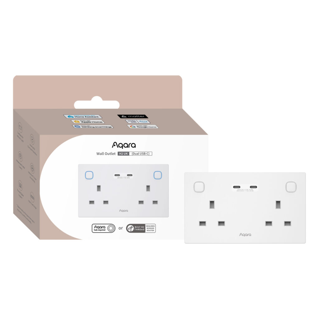Ổ cắm âm tường Aqara Wall Outlet H2 UK (Model WP-P09E )