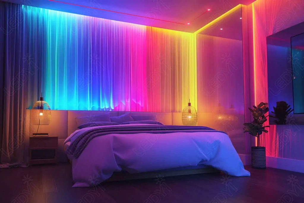 Đèn LED dây thông minh cho phòng ngủ hiện đại